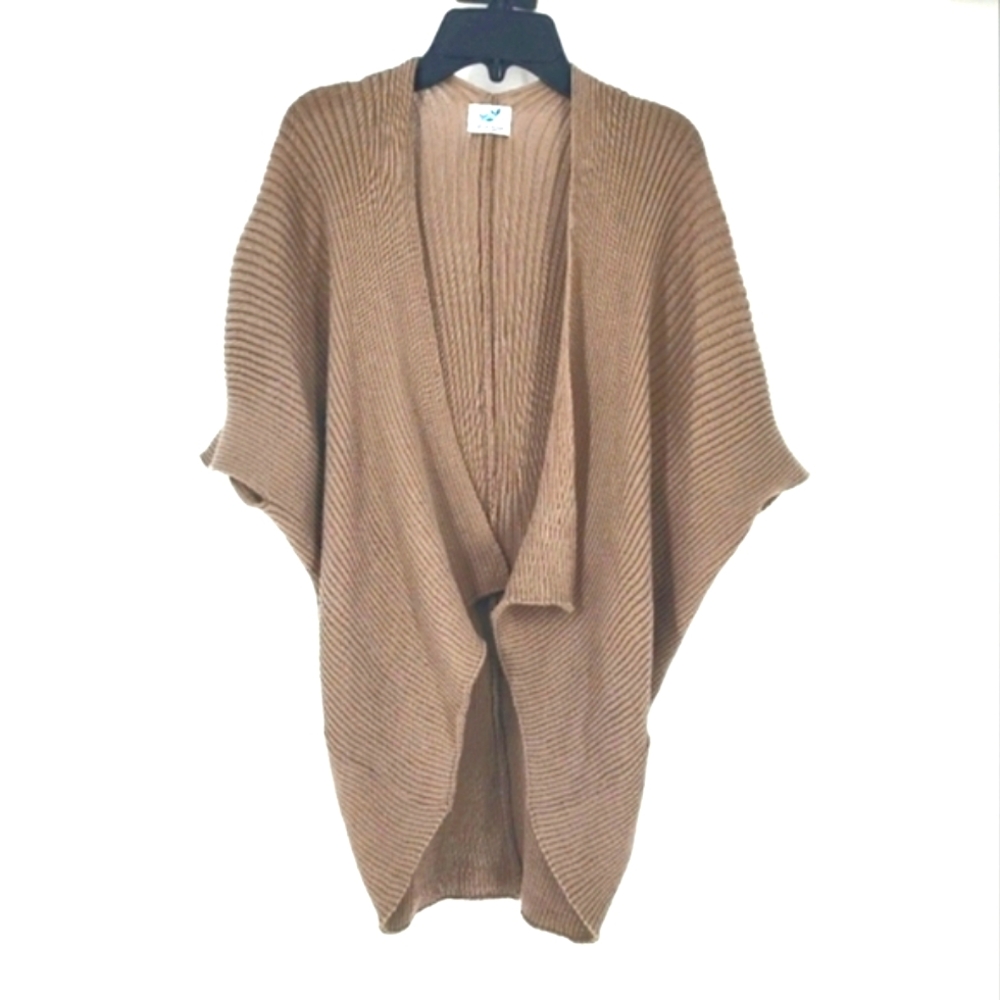 Save the Ocean Apparel Company Brown/Dark Beige Open Cardigan O/S